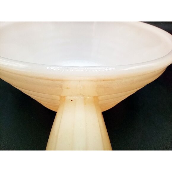 Fire-King Bowl Peach Luster Beehive Handled Oven Ware 19 Vintage 7" Midcentury - Picture 7 of 13